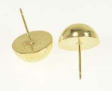 14K Yellow Gold Domed Vintage Round Circle Statement Earrings