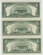 3 Gem CU $5 STAR notes: 1953 Silver Cert & 2 1963 Red Seals