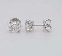 Certified 2.02CTW Diamond Stud Earrings