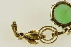 18K Yellow Gold Victorian Jade Diamond Ornate Drop Pendant