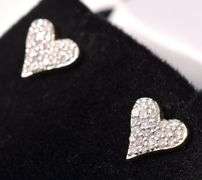 Romantic Approx. 0.33CTW Diamond Heart Earrings in 14K Yellow Gold
