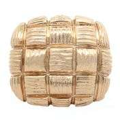 Polished Basketweave Dome Ring in 14K