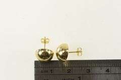 14K Yellow Gold Round Domed Vintage Classic Stud Earrings