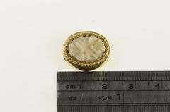 14K Yellow Gold Shell Flower Cameo Slide Bracelet Charm/Pendant