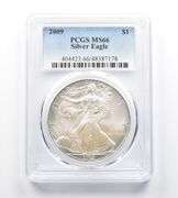 MS66 2009 American Silver Eagle PCGS Soft Pink Sheen