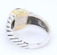 David Yurman 2 tone blue sapphire dome ring