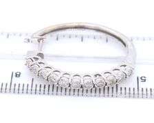 10kt White gold Illusion set diamond hoop earrings