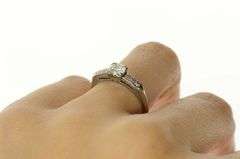 Palladium 0.60 Ctw 1940's Diamond Engagement Ring