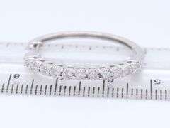 10kt White gold 0.35ctw Illusion set diamond hoop earrings