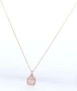 10kt Yellow gold diamond cluster square pendant on chain