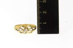 18K Yellow Gold Diamond Solitaire Retro Simple Promise Ring