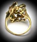 Fascinating 14K Yellow Gold Peridot & Tourmaline Ring