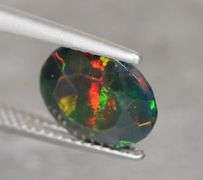 Silky black block pattern 1.83ct Black Opal