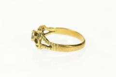 18K Yellow Gold Diamond Solitaire Retro Simple Promise Ring
