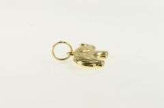 14K Yellow Gold 3D Elephant Puffy Memory Patience Charm/Pendant