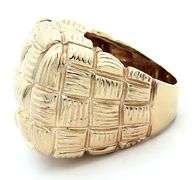 Polished Basketweave Dome Ring in 14K