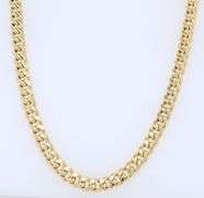 Curb cuban chain necklace in 14kt yellow gold