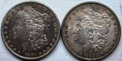1881 - 1885 lot of two Morgan Silver Dollar