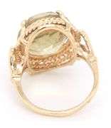 14kt Yellow gold lemon quartz ring