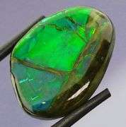 Look at this 21.36ct dragonfly wing patterned Ammolite!