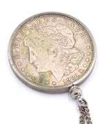 1921 Morgan silver pendant on chain necklace
