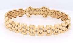 14kt Yellow gold Saint Jude cubic zirconia bangle braclet