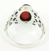 Sterling Celtic Knot Amber Cabochon Ring, 6.5