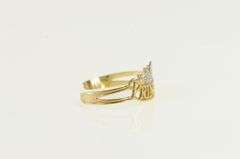 10K Yellow Gold Princess Crown Tiara Royal Spoiled Toe Ring
