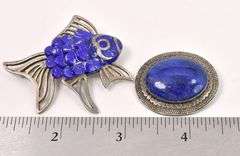 Random Blue Gemstone Pin Lot