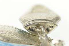 Sterling Silver Melesio Villarreal Taxco Enamel Ornate Snake Earrings