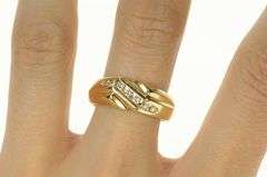 14K Yellow Gold 0.28 Ctw Men's Diamond Wedding Band Ring