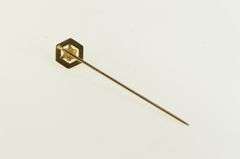 10K Yellow Gold Victorian Diamond Ornate Classic Stick Pin