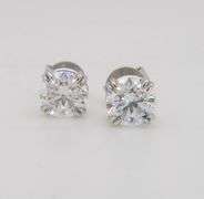 Certified 2.02CTW Diamond Stud Earrings