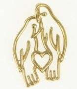 14K Yellow Gold Love Bird Parrots Vintage Romantic Charm/Pendant