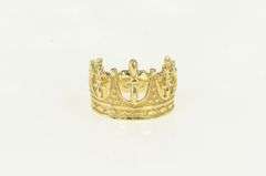 14K Yellow Gold Crown Tiara Royalty Queen Princess Ring