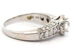 1.32ctw Round Diamond Halo Engagement Ring in 18K