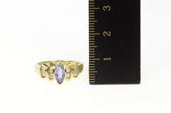 10K Yellow Gold Marquise Tanzanite Diamond Engagement Ring