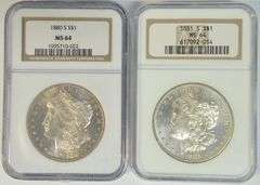 Stunning virtual Gem BU 1880-S & 1881-S Morgan Dollar. NGC MS64
