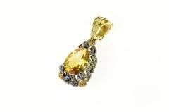 18K Yellow Gold 24.89 Ctw Pear Citrine Ornate Pave Frog Pendant