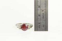 10K White Gold Natural Ruby Baguette Diamond Bow Ring