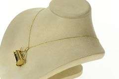 10K Yellow Gold Articulated 50 Engrave German Beer Stein Charm/Pendant