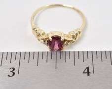 Majestic 14K Yellow Gold Pink Gemstone and Diamond Ring