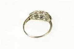 14K White Gold Art Deco Diamond Engagement Setting Ring