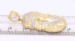 14kt Yellow gold side face large Jesus pendant