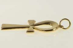 18K Yellow Gold Ankh Egyptian African Life Symbol Pendant
