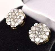 Delightful Approx. 3.25CTW Diamond Cluster Stud Earrings in 14K Yellow Gold