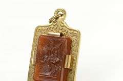 Gold Filled Black Onyx Carnelian Roman Soldier Chariot Charm/Pendant