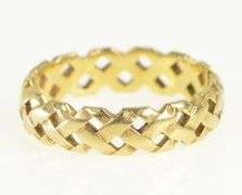14K Yellow Gold 5.0mm Woven Lattice Pattern Band Ring