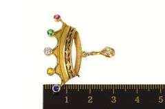 14K Yellow Gold Order of the Eastern Star Diamond Crown Pin/Brooch