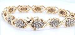 10kt Yellow gold diamond cluster bracelet